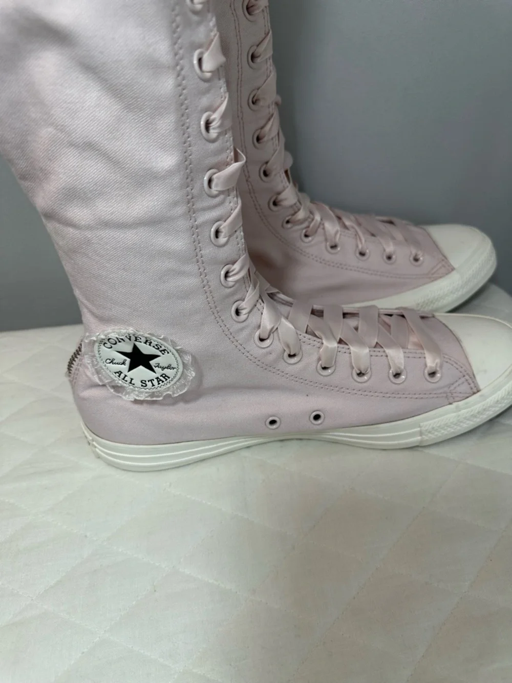 Converse CT All Star XX Hi Top Sneakers Light Pink A11157C Size 10 New Lace Zip - Picture 5 of 11